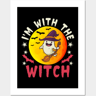 Funny I’m With The Witch Halloween Posters and Art